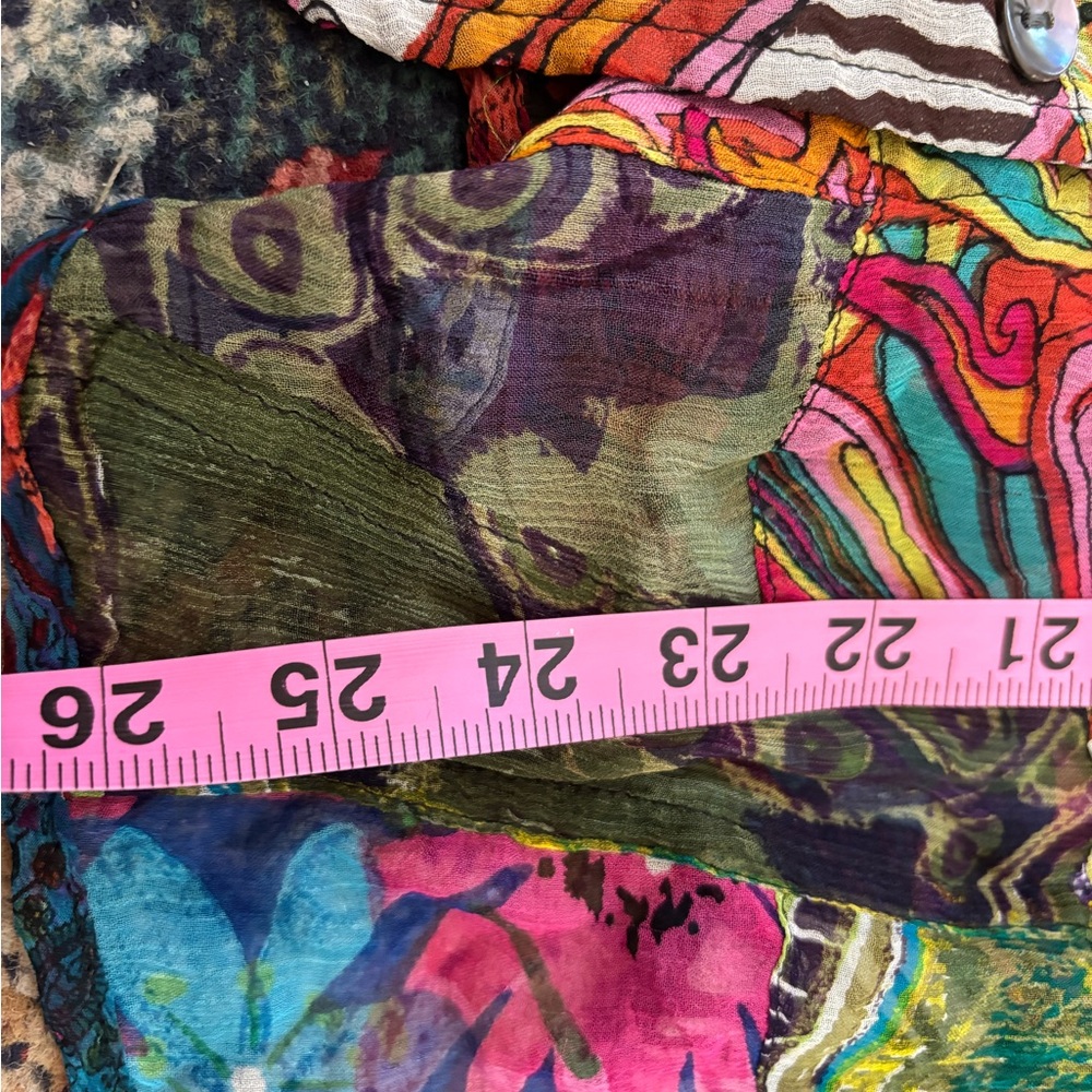 Y2K Chicos Silk Unique Abstract Patchwork Boho Ch… - image 7
